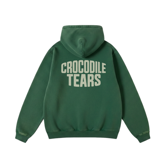 CROCODILE TEARS - STONEWASH GREEN HOODIE