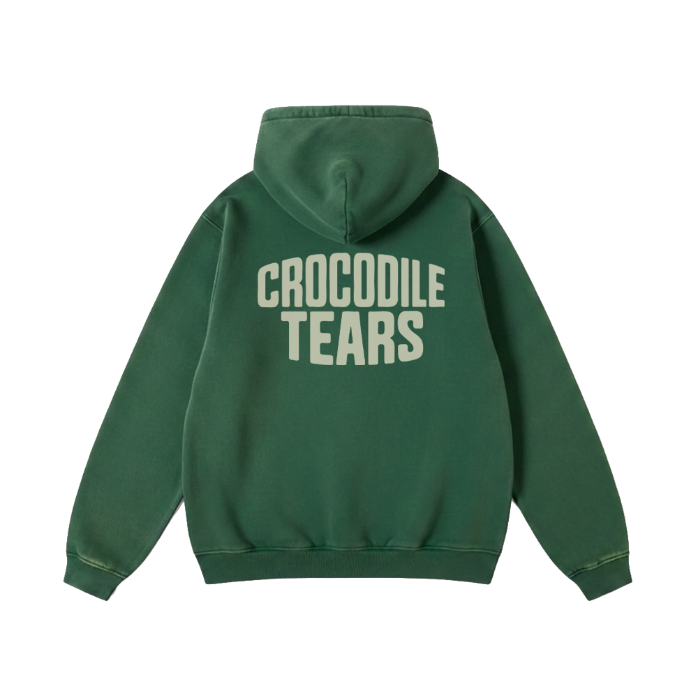 CROCODILE TEARS - STONEWASH GREEN HOODIE
