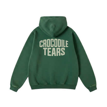 CROCODILE TEARS - STONEWASH GREEN HOODIE