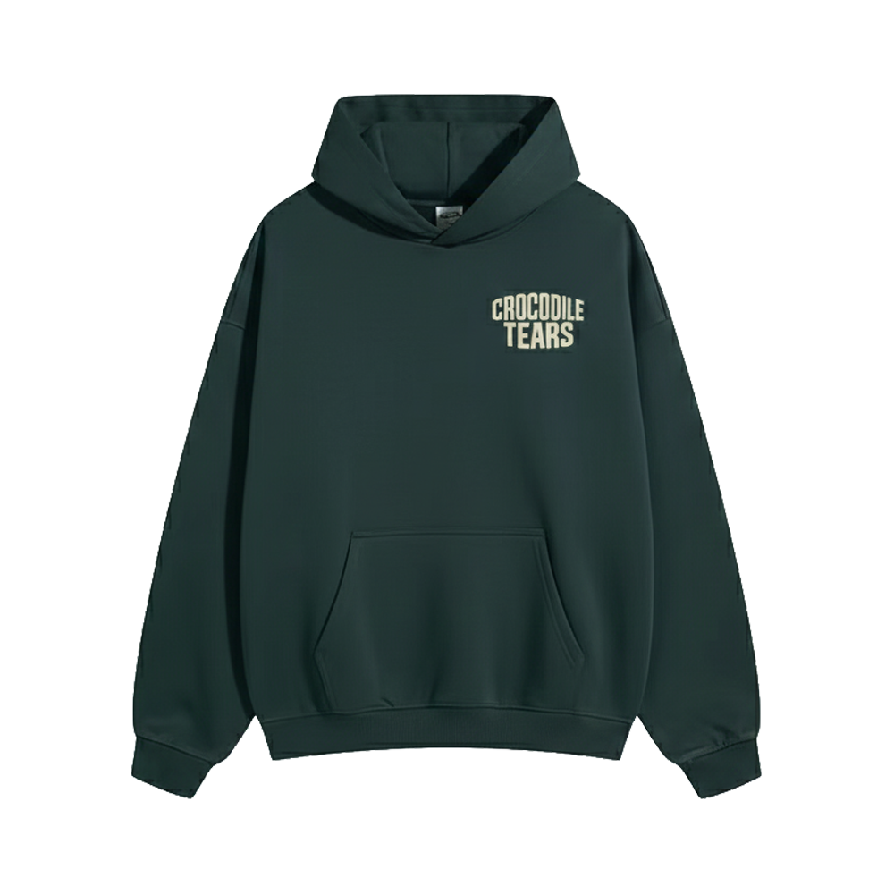 CROCODILE TEARS - OVER-SIZED CORER LOGO HOODIE - GREEN